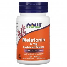 Мелатонин, Melatonin, Now Foods, 5 мг, 120 таблеток