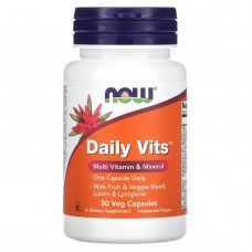 Мультивитамины и минералы, Daily Vits, Now Foods, 1 в день, 30 вегетарианских капсул