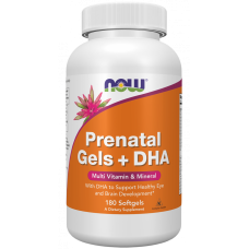 Вітаміни для вагітних з риб'ячим жиром, Prenatal Gels + DHA, Now Foods, 180 капсул