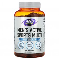 Мультивитамины для мужчин, Men's Active Multi, Now Foods, Sports, 180 гелевых капсул