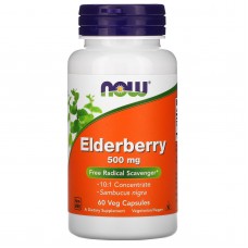 Бузина, Elderberry, Now Foods, 500 мг, 60 вегетарианских капсул Бузина, Elderberry, Now Foods, 500 мг, 60 вегетарианских капсул