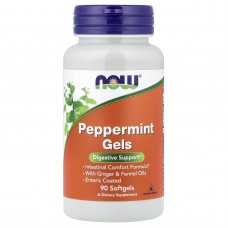 Мята перечная, Peppermint Gels, Now Foods, 90 гелевых капсул