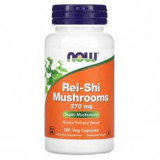 Грибы рейши, Rei-Shi Mushrooms, Now Foods, 270 мг, 100 вегетарианских капсул Грибы рейши, Rei-Shi Mushrooms, Now Foods, 270 мг, 100 вегетарианских капсул