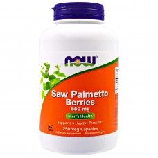 Со Пальметто, Saw Palmetto, Now Foods, ягоды, 550 мг, 250 вегетарианских капсул