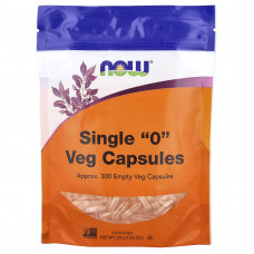 Порожні капсули "0", Single "0" Veg Capsules, Now Foods, 300 порожніх вегетаріанських капсул (29 г)