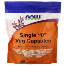 Порожні капсули "0", Single "0" Veg Capsules, Now Foods, 1000 порожніх вегетаріанських капсул