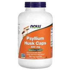 Подорожник, шелуха из семян, Psyllium Husk, Now Foods, 500 мг, 500 вегетарианских капсул