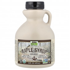Кленовий сироп, Maple Syrup, Now Foods, Real Food, органік, клас A, темний колір, 473 мл