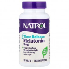 Мелатонін, Melatonin, Natrol, 3 мг, 100 таблеток сповільненого вивільнення Мелатонін, Melatonin, Natrol, 3 мг, 100 таблеток сповільненого вивільнення