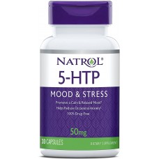 5-гидрокситриптофан, 5-HTP, Natrol, 50 мг, 30 капсул 5-гидрокситриптофан, 5-HTP, Natrol, 50 мг, 30 капсул