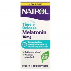 Мелатонин, Melatonin, Natrol, медленное высвобождение, 10 мг, 60 таблеток Мелатонин, Melatonin, Natrol, медленное высвобождение, 10 мг, 60 таблеток