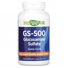 Глюкозамин сульфат, GS-500 Glucosamine Sulfate, Nature's Way, 240 капсул (0,5 г в капсуле) Глюкозамин сульфат, GS-500 Glucosamine Sulfate, Nature's Way, 240 капсул (0,5 г в капсуле)