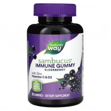 Черная бузина, Sambucus Gummies, Nature's Way, 60 таблеток Черная бузина, Sambucus Gummies, Nature's Way, 60 таблеток