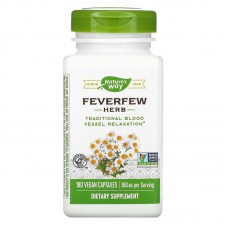 Пиретрум девичий, Feverfews, Nature's Way, трава, 380 мг, 180 веганских капсул Пиретрум девичий, Feverfews, Nature's Way, трава, 380 мг, 180 веганских капсул