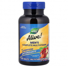 Мультивитамины для мужчин, Alive!® Men's Complete Multivitamin, Nature's Way, полный комплекс, 130 таблеток Мультивитамины для мужчин, Alive!® Men's Complete Multivitamin, Nature's Way, полный комплекс, 130 таблеток