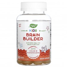 Поддержка функций мозга, Kids Brain Builder, Nature's Way, для детей от 4 лет, вкус лимонада, 60 жевательных конфет Поддержка функций мозга, Kids Brain Builder, Nature's Way, для детей от 4 лет, вкус лимонада, 60 жевательных конфет