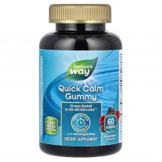 Успокоительное с ашвагандой, Quick Calm Gummy, Nature's Way, со вкусом ягод, 60 жевательных конфет Успокоительное с ашвагандой, Quick Calm Gummy, Nature's Way, со вкусом ягод, 60 жевательных конфет