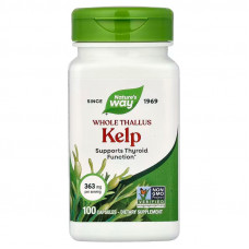 Ламінарія, Kelp, Whole Thallus, Nature's Way, 363 мг, 100 веганських капсул