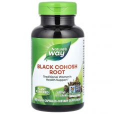 Клопогон (Цимицифуга), Black Cohosh, Nature's Way, корень, 540 мг, 180 веганских капсул Клопогон (Цимицифуга), Black Cohosh, Nature's Way, корень, 540 мг, 180 веганских капсул