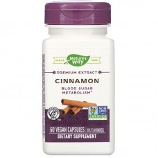 Экстракт корицы, Cinnamon, Nature's Way, стандартизированный, 60 веганских капсул Экстракт корицы, Cinnamon, Nature's Way, стандартизированный, 60 веганских капсул