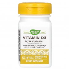 Витамин D3, Vitamin D3, Nature's Way, повышенная сила, 50 мкг (2000 МЕ), 120 капсул Витамин D3, Vitamin D3, Nature's Way, повышенная сила, 50 мкг (2000 МЕ), 120 капсул