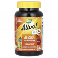 Мультивитамины для детей, вишня, виноград и апельсин, Alive! Multi-Vitamin, Nature's Way, 90 жевательных конфет Мультивитамины для детей, вишня, виноград и апельсин, Alive! Multi-Vitamin, Nature's Way, 90 жевательных конфет