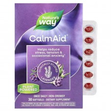 Успокоительное с лавандой, CalmAid, Clinically Studied Lavender, Nature's Way, 30 гелевых капсул Успокоительное с лавандой, CalmAid, Clinically Studied Lavender, Nature's Way, 30 гелевых капсул