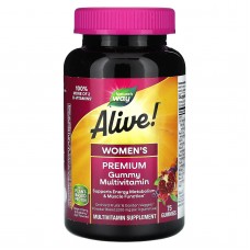 Витамины для женщин, Alive! Women's Premium Gummy Multivitamin, Nature's Way, виноград, вишня, черника и асаи, 75 желейных таблеток Витамины для женщин, Alive! Women's Premium Gummy Multivitamin, Nature's Way, виноград, вишня, черника и асаи, 75 желейных таблеток