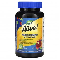 Витамины для мужчин, Men's Gummy Vitamins, Nature's Way, Alive! фрукты, 60 жевательных конфет Витамины для мужчин, Men's Gummy Vitamins, Nature's Way, Alive! фрукты, 60 жевательных конфет