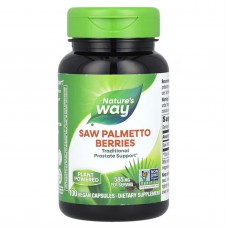 Со Пальметто, Saw Palmetto, Nature's Way, ягоды, 585 мг, 100 вегетарианских капсул Со Пальметто, Saw Palmetto, Nature's Way, ягоды, 585 мг, 100 вегетарианских капсул