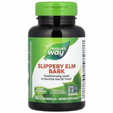 Скользкий вяз (Slippery Elm Bark), Nature's Way, 1600 мг, 100 веганских капсул (400 мг на капсулу) Скользкий вяз (Slippery Elm Bark), Nature's Way, 1600 мг, 100 веганских капсул (400 мг на капсулу)