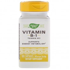 Тиамин, Vitamin B-1, Nature's Way, 100 мг, 100 капсул Тиамин, Vitamin B-1, Nature's Way, 100 мг, 100 капсул
