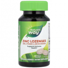 Глюконат цинка, Zinc Lozenges, Nature's Way, ягодный вкус, 60 пастилок Глюконат цинка, Zinc Lozenges, Nature's Way, ягодный вкус, 60 пастилок