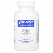 ДГЕА, DHEA, Pure Encapsulations, підтримка імунітету, спалювання жиру, гормонального балансу та емоційного благополуччя, 25 мг, 180 капсул