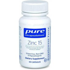 Цинк піколінат, Zinc, Pure Encapsulations, для підтримки імунної системи, росту та розвитку, загоєння ран, здоров'я простати та репродуктивного здоров'я, 15 мг, 60 капсул