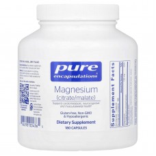 Магній цитрат/малат, Magnesium (citrate/malate), Pure Encapsulations, для підтримки засвоєння поживних речовин, кісток та здоров'я серця, 180 капсул Магній цитрат/малат, Magnesium (citrate/malate), Pure Encapsulations, для підтримки засвоєння поживних речовин, кісток та здоров'я серця, 180 капсул