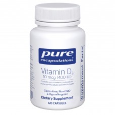Вітамін D3, Vitamin D3, Pure Encapsulations, підтримка для здоров'я кісток, грудей, простати, серцево-судинної системи, товстої кишки та імунітету, 10 мкг (400 МО), 120 капсул Вітамін D3, Vitamin D3, Pure Encapsulations, підтримка для здоров'я кісток, грудей, простати, серцево-судинної системи, товстої кишки та імунітету, 10 мкг (400 МО), 120 капсул