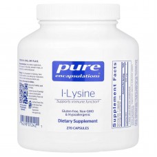 L-лизин HCl, l-Lysine, Pure Encapsulations, поддержка иммунитета, здоровья десен и губ, 500 мг, 270 капсул L-лизин HCl, l-Lysine, Pure Encapsulations, поддержка иммунитета, здоровья десен и губ, 500 мг, 270 капсул