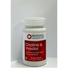 Холін та інозитол, Choline & Inositol, Protocol for Life Balance, 250/250 мг, 30 веганських капсул
