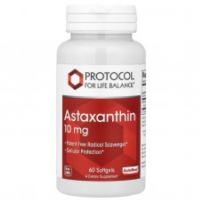 Астаксантин, Astaxanthin, Protocol for Life Balance, 10 мг, 60 гелевих капсул Астаксантин, Astaxanthin, Protocol for Life Balance, 10 мг, 60 гелевих капсул