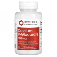 Кальций D-глюкарат, Calcium D-Glucarate, Protocol for Life Balance, 500 мг, 90 вегетарианских капсул Кальций D-глюкарат, Calcium D-Glucarate, Protocol for Life Balance, 500 мг, 90 вегетарианских капсул