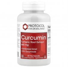 Куркумін, екстракт кореня куркуми, Curcumin Turmeric, Protocol for Life Balance, 665 мг, 60 вегетаріанських капсул Куркумін, екстракт кореня куркуми, Curcumin Turmeric, Protocol for Life Balance, 665 мг, 60 вегетаріанських капсул