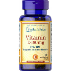 Вітамін Е, Vitamin E, Puritan's Pride, 180 мг (400 МО), 100 гелевих капсул