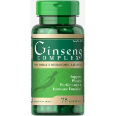Женьшень, Ginseng Complex, Puritan's Pride, 75 капсул