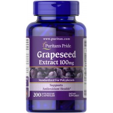 Экстракт виноградных косточек, Grapeseed Extract, Puritan's Pride, 100 мг, 200 капсул Экстракт виноградных косточек, Grapeseed Extract, Puritan's Pride, 100 мг, 200 капсул