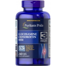 Глюкозамин хондроитин и МСМ, Double Strength Glucosamine, Chondroitin MSM, Puritan's Pride, 240 каплет Глюкозамин хондроитин и МСМ, Double Strength Glucosamine, Chondroitin MSM, Puritan's Pride, 240 каплет