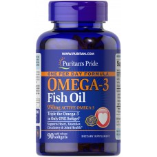 Омега-3 рыбий жир, Omega-3 Fish Oil, Puritan's Pride, 1360 мг (950 мг активного омега-3), 90 капсул Омега-3 рыбий жир, Omega-3 Fish Oil, Puritan's Pride, 1360 мг (950 мг активного омега-3), 90 капсул