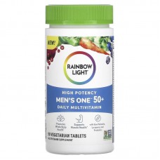 Мультивитамины для мужчин 50+, Men's One 50+, Rainbow Light, ежедневные, высокая потенция, 90 вегетарианских таблеток Мультивитамины для мужчин 50+, Men's One 50+, Rainbow Light, ежедневные, высокая потенция, 90 вегетарианских таблеток