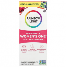 Мультивитамины для женщин, Women's Multivitamin, Rainbow Light, 1 в день, высокая эффективность, 60 вегетарианских таблеток Мультивитамины для женщин, Women's Multivitamin, Rainbow Light, 1 в день, высокая эффективность, 60 вегетарианских таблеток