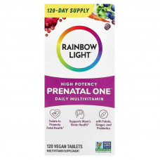 Мультивітаміни для вагітних, Prenatal One, Rainbow Light, щоденні, висококонцентровані, 120 веганських таблеток Мультивітаміни для вагітних, Prenatal One, Rainbow Light, щоденні, висококонцентровані, 120 веганських таблеток